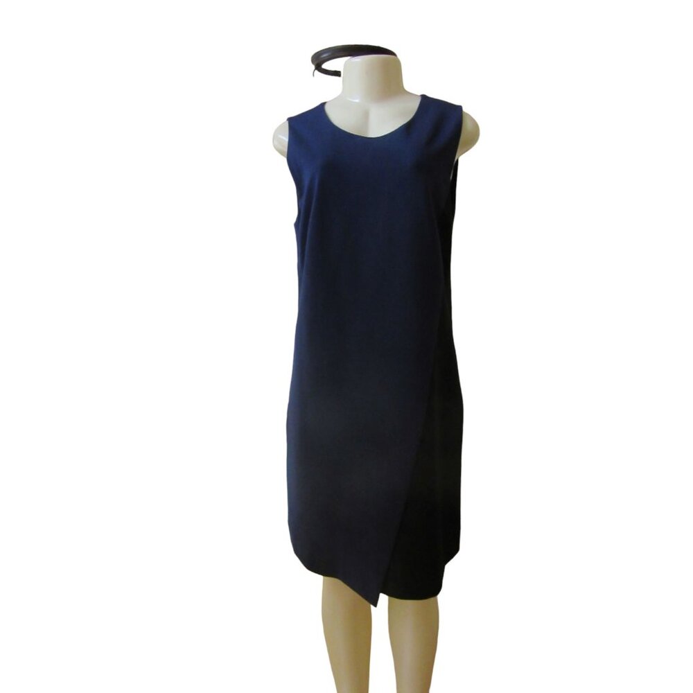Authentic Diane Von Furstenberg Navy Blue & Black Sleeveless Dress Sz 12